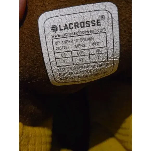LaCrosse Men’s Duck Boots Uplander Brown Leather Rubber Waterproof Sz 8 - Picture 3 of 10